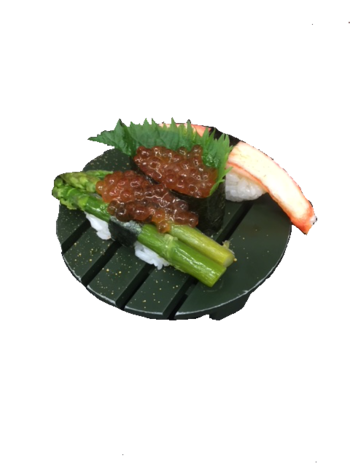 こぼれる新緑の3貫盛